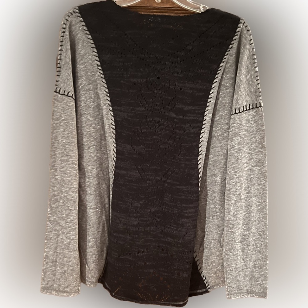 NEW GYPSY 05 Long Sleeve top with crochet v-neck insert in front & back detail - Picture 2 of 8